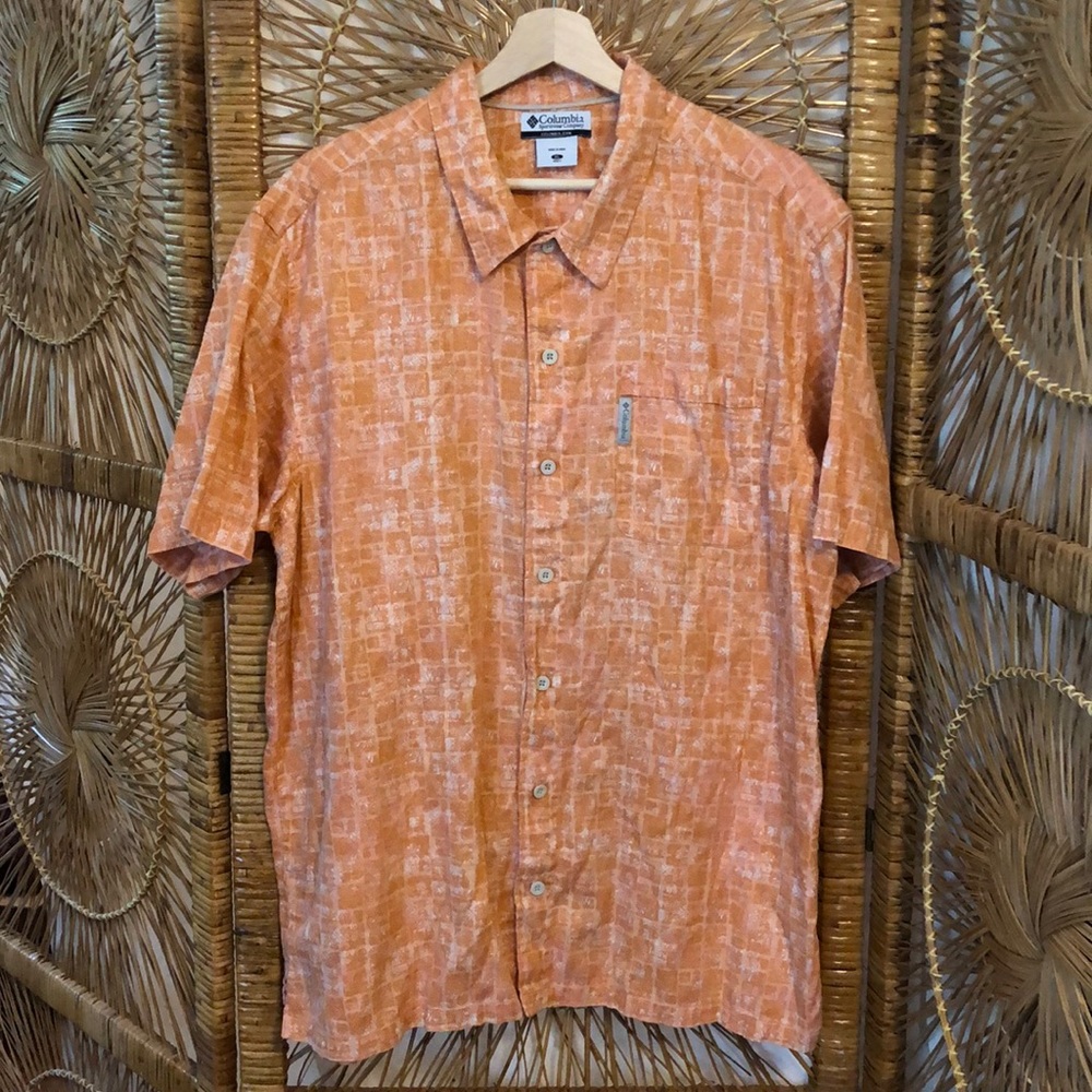 Columbia Casual Button Down - Orange - Size XLarge